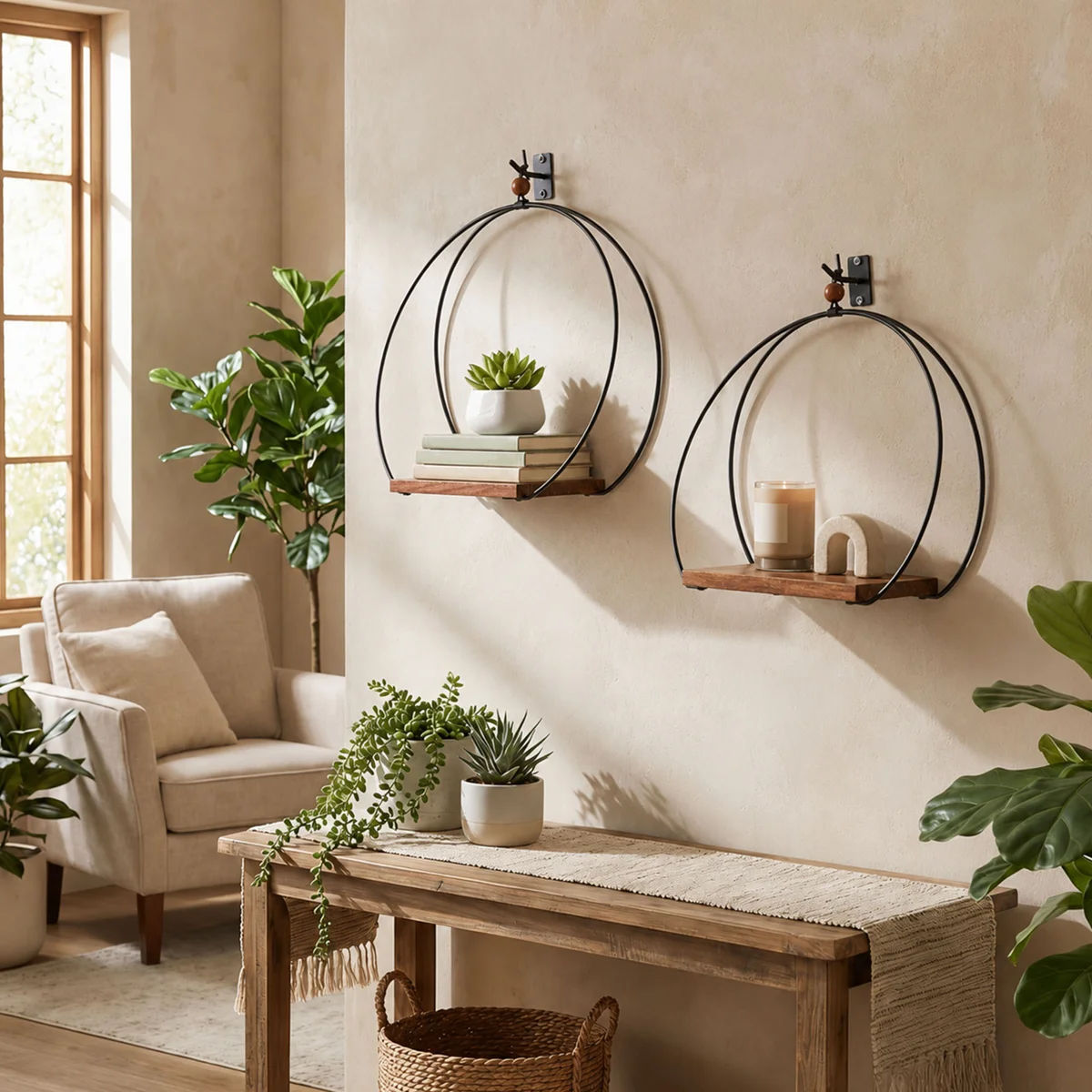 2-Piece Metal Wall Candle Sconce Set, Foldable Trays 11.8'' thumbnail 2
